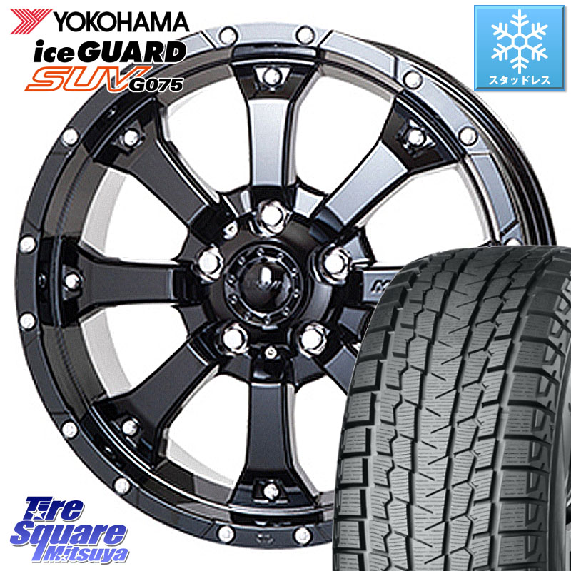 YOKOHAMA R1572 iceGUARD SUV G075 アイスガード ヨコハマ スタッドレス ミツヤ 215/70R16 MKW MK-46 MK46 グロスブラック 5H ホイール 16インチ 16 X 7.0J +35 5穴 114.3 デリカD:5