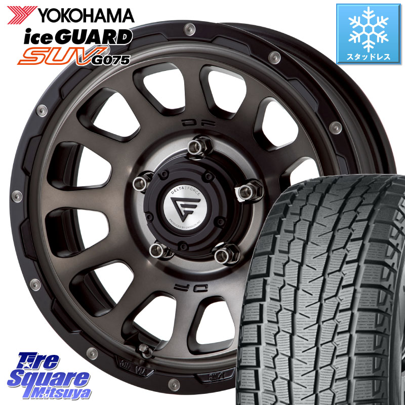 YOKOHAMA R1588 iceGUARD SUV G075 アイスガード ヨコハマ スタッドレス ミツヤ 225/70R16 DELTA FORCE デルタフォース オーバル シエラ専用 インセット-5 16インチ 16 X 6.0J +0 5穴 139.7 ジムニー専用(要リフトアップ・オーバーフェンダー等) ジムニ－シエラ・ノマド