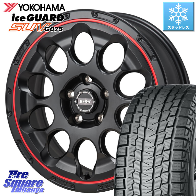 YOKOHAMA R1574 iceGUARD SUV G075 アイスガード ヨコハマ スタッドレス ミツヤ 245/65R17 Japan三陽 ボトムガルシア CHRONO クロノ BKRED 17 X 7.0J +38 5穴 114.3