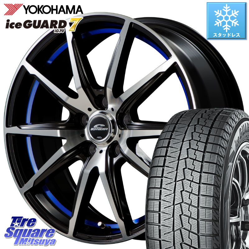 YOKOHAMA R7148 ice GUARD7 IG70 アイスガード スタッドレス ミツヤ 225/50R18 MANARAY MID SCHNEIDER シュナイダー RX02 18インチ 18 X 7.0J +48 5穴 114.3 C-HR 50系エスティマ RV系ヴェゼル RC系オデッセイ後期 MAZDA6 BN・BL系レガシィ
