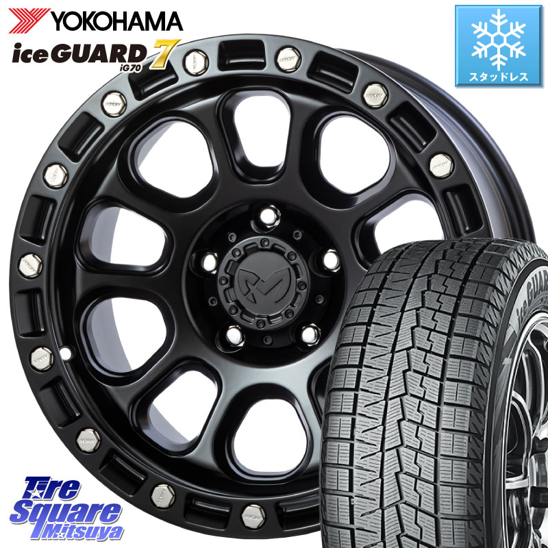 YOKOHAMA R7108 ice GUARD7 IG70 アイスガード スタッドレス ミツヤ 225/60R17 MKW M204 ブラックキャット 在庫● 17インチ ★サマーセール★ 17 X 8.0J +38 5穴 114.3 30系アルファード 30系ヴェルファイア