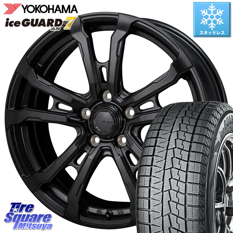 YOKOHAMA R7148 ice GUARD7 IG70 アイスガード スタッドレス ミツヤ 225/50R18 MONZA HI-BLOCK VILAS 18インチ 18 X 7.5J +48 5穴 114.3 C-HR 50系エスティマ RV系ヴェゼル RC系オデッセイ後期 MAZDA6 BN・BL系レガシィ
