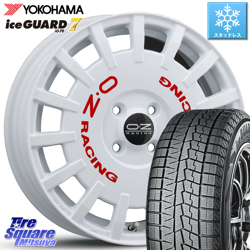 YOKOHAMA R7145 ice GUARD7 IG70 アイスガード スタッドレス ミツヤ 195/55R16OZ Rally Racing ラリーレーシング 16インチ 16X7.0J(FIAT 500e) 35 4穴 98 フィアット 500e|タイヤスクエアミツヤ