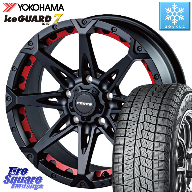 YOKOHAMA R7136 ice GUARD7 IG70 アイスガード スタッドレス ミツヤ 215/50R17 FORCE フォース DENALI デナリー BK 17インチ 17 X 7.5J +38 5穴 114.3