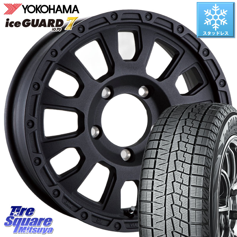YOKOHAMA R7116 ice GUARD7 IG70 アイスガード スタッドレス ミツヤ 215/65R16 阿部商会 LA STRADA AVENTURA アヴェンチュラ BK 16インチ 16 X 5.5J +0 5穴 139.7 ジムニー専用(要オーバーフェンダー等)