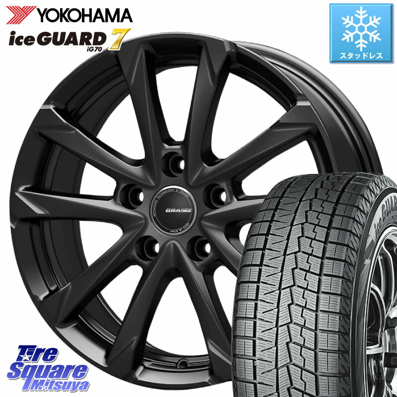 YOKOHAMA R7112 ice GUARD7 IG70 96Q XL アイスガード スタッドレス ミツヤ 205/60R16 KOSEI QGC610BT QRASIZ GC36F 平座仕様(レクサス・トヨタ専用) クレイシズ ホイール 16インチ 16 X 6.5J +40 5穴 114.3 90系ノア ヴォクシー プリウスアルファ