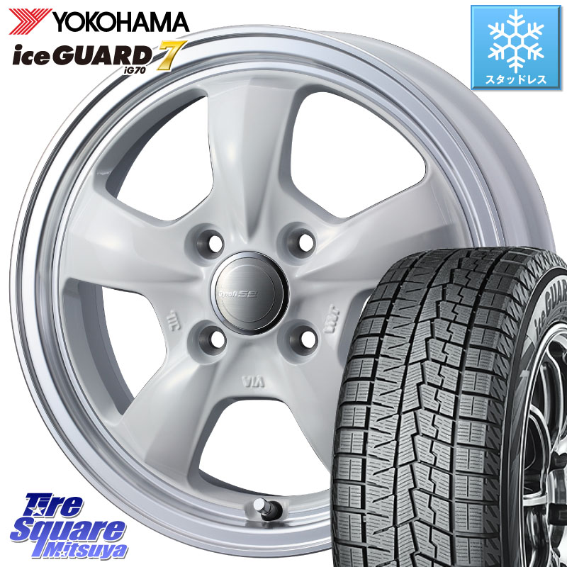 YOKOHAMA R7119 ice GUARD7 IG70 アイスガード スタッドレス ミツヤ 165/70R14 WEDS 41118 GYRAFT 5S グラフト ホワイト ホイール 14インチ 14 X 4.5J +45 4穴 100 Mx27/37/47Sソリオ・デリカD2 ハスラー MAx6S系ソリオ