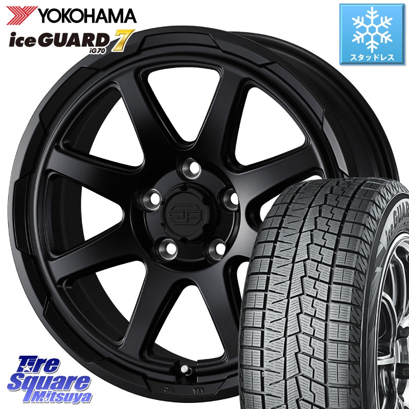 YOKOHAMA R7180 ice GUARD7 IG70 アイスガード スタッドレス ミツヤ 225/60R16WEDS STADTBERGE BLK スタットベルク ホイール 16インチ 16X7.0J 38 5穴 114.3|タイヤスクエアミツヤ
