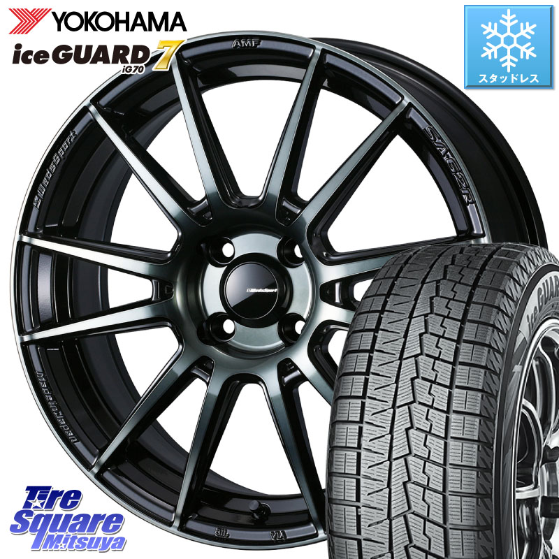 YOKOHAMA R7162 ice GUARD7 IG70 アイスガード スタッドレス ミツヤ 185/60R16 WEDS WedsSport SA-62R ホイール 16インチ 16 X 6.5J +50 4穴 100 E13ノート FITクロスター