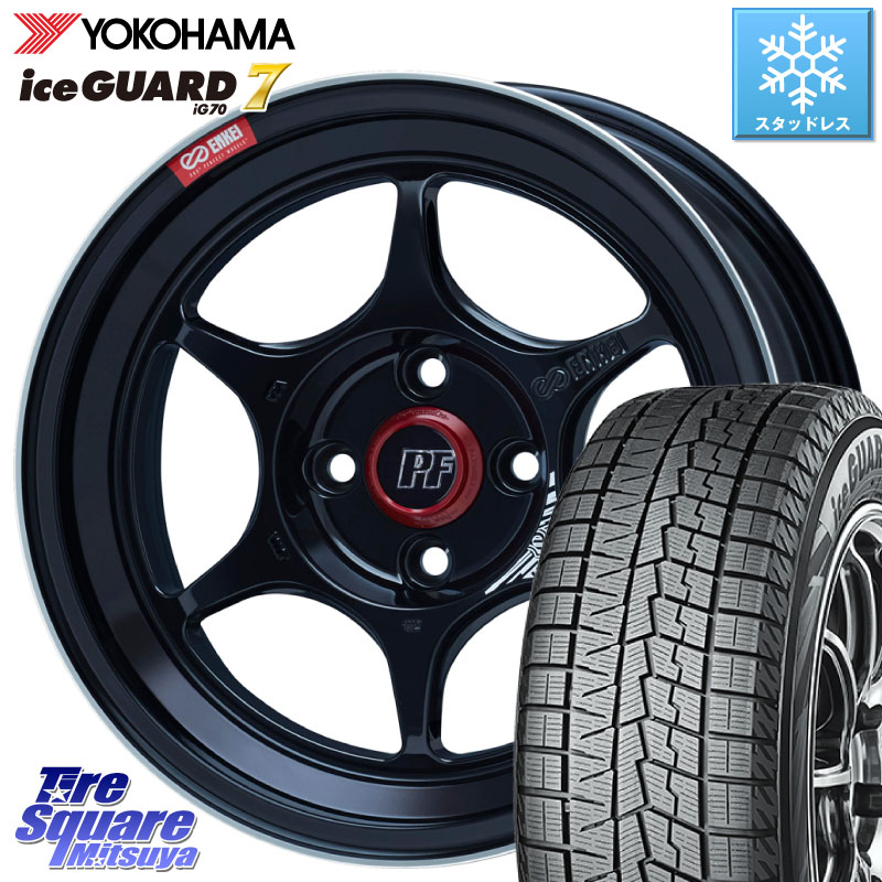 YOKOHAMA R7145 ice GUARD7 IG70 アイスガード スタッドレス ミツヤ 195/55R16ENKEI エンケイ PerformanceLine PF06 BK ホイール 16インチ 16X7.0J 45 4穴 100 ノート NOTE 日産 キューブ CUBE 日産 アクア MAZDA2 マツダ2(デミオ) カローラフィールダー カローラアク|タイヤスクエアミツヤ