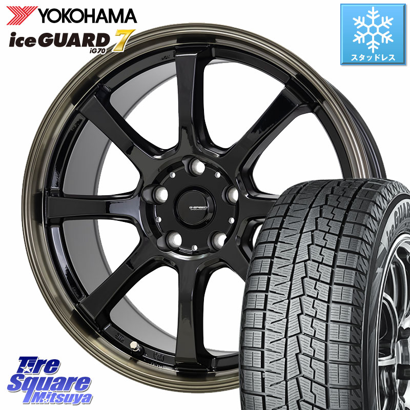 YOKOHAMA R7120 ice GUARD7 IG70 アイスガード スタッドレス ミツヤ 225/45R18 HotStuff G-SPEED P-08 ホイール 18インチ ジースピード 18 X 7.0J +53 5穴 114.3 CX-3 レヴォーグ RC系オデッセイ前期