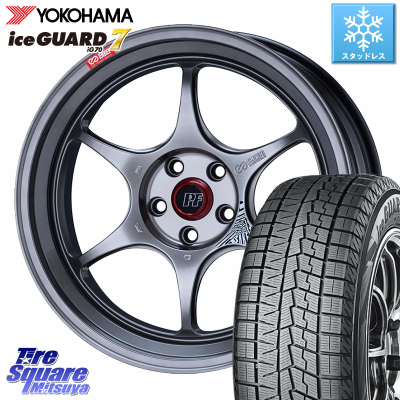 YOKOHAMA R7136 ice GUARD7 IG70 アイスガード スタッドレス ミツヤ 215/50R17ENKEI エンケイ PerformanceLine PF06 シルバー ホイール 17インチ 17X7.0J 45 5穴 114.3 MAZDA3 レヴォーグ ZE1リーフ プリウスアルファ ジェイド シビック インサイト レヴォーグ LEVORG|タイヤスクエアミツヤ