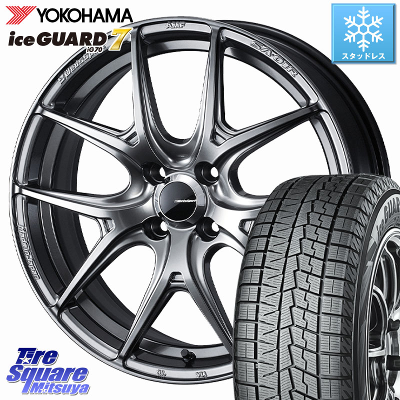 YOKOHAMA R7113 ice GUARD7 IG70 アイスガード スタッドレス ミツヤ 175/65R15 WEDS WedsSport SA-01R ホイール 15インチ ウェッズ スポーツ 15 X 5.0J +45 4穴 100