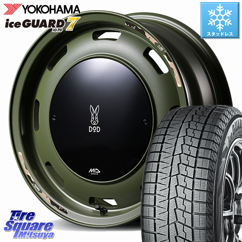 YOKOHAMA R7119 ice GUARD7 IG70 アイスガード スタッドレス ミツヤ 165/70R14 MANARAY MID x DOD ウシャリントバリ ホイール 14インチ 14 X 4.5J +45 4穴 100 Mx27/37/47Sソリオ・デリカD2 ハスラー MAx6S系ソリオ