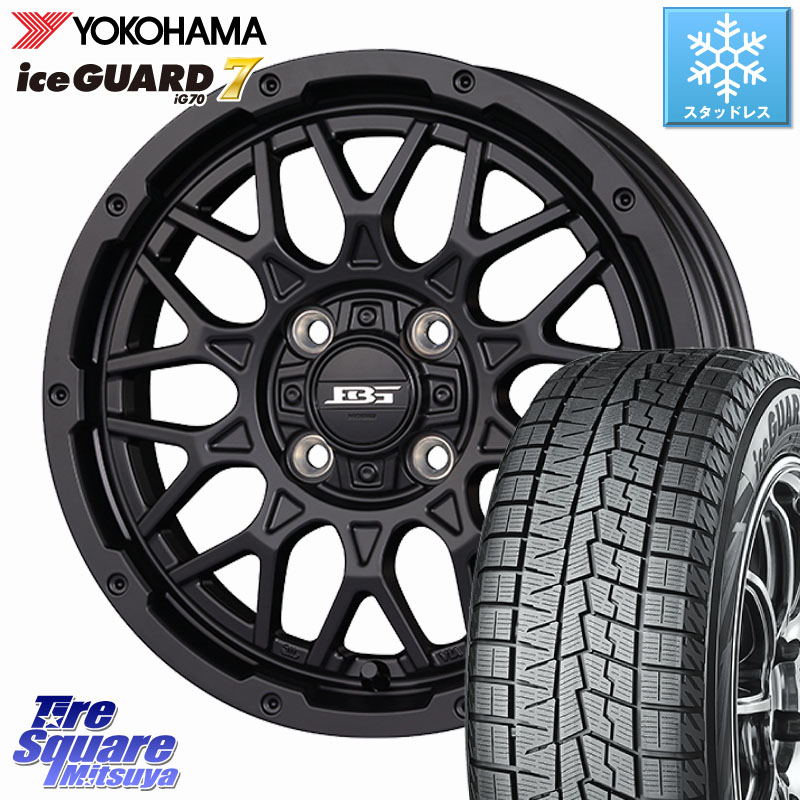 YOKOHAMA R7114 ice GUARD7 IG70 アイスガード スタッドレス ミツヤ 165/65R14 KOSEI BOTTOMGARCIA SHADOWBAHT ホイール 14インチ 14 X 4.5J +45 4穴 100 デリカミニ4WD キャスト[アクティバ] ハスラー ピクシスジョイ[Cグレード] ハイゼット アゲトラCustom車用※軽自