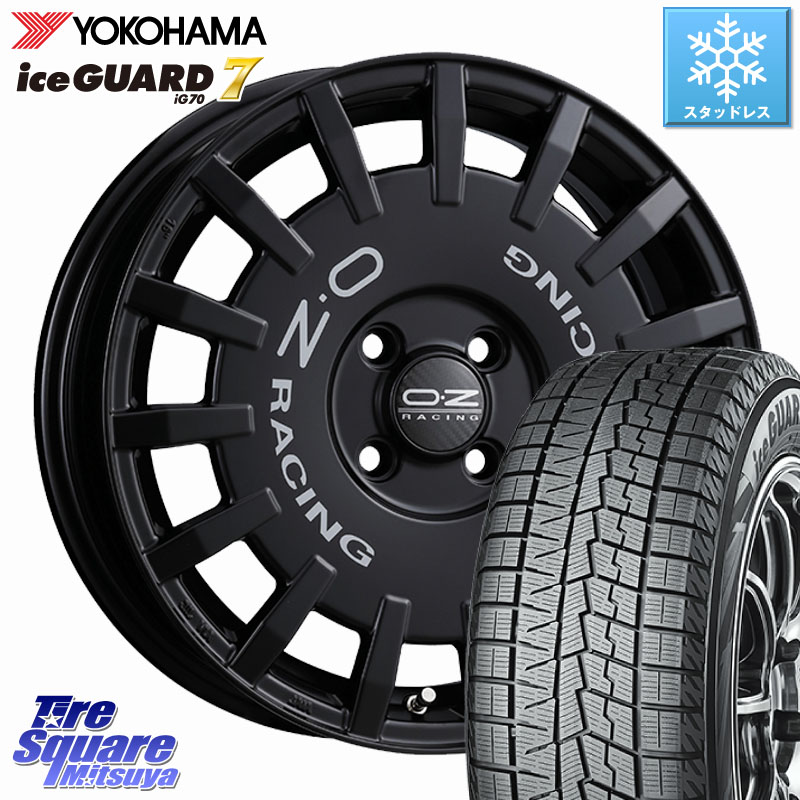 YOKOHAMA R7167 ice GUARD7 IG70 アイスガード スタッドレス ミツヤ 195/45R16OZ Rally Racing ラリーレーシング ホイール 16インチ 16X7.0J(FIAT 500) 35 4穴 98 フィアット FIAT 500 500C 500S|タイヤスクエアミツヤ
