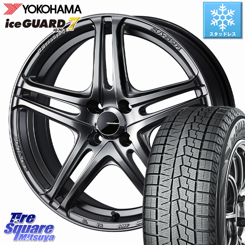YOKOHAMA R7162 ice GUARD7 IG70 アイスガード スタッドレス ミツヤ 185/60R16WEDS WedsSport SA-52R SA52R ウェッズ スポーツ ホイール 16インチ 16X6.5J 42 4穴 100 アクアクロスオーバー MAZDA2 マツダ2(デミオ)|タイヤスクエアミツヤ