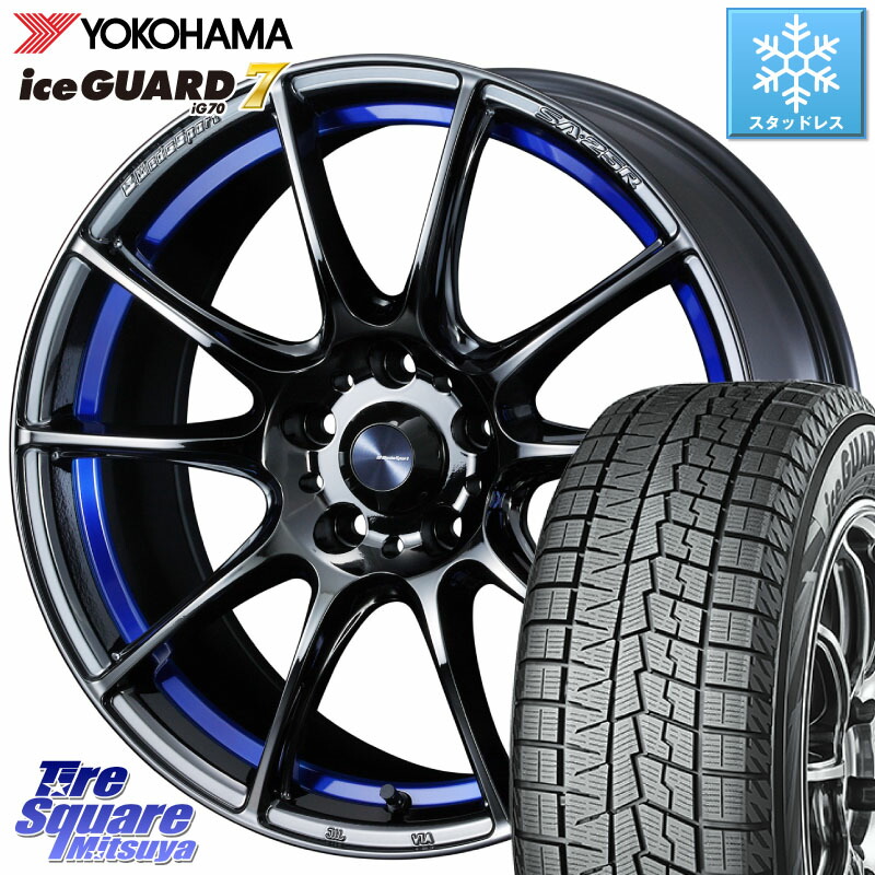 YOKOHAMA R7185 ice GUARD7 IG70 アイスガード スタッドレス ミツヤ 215/50R18WEDS WedsSport SA-25R SA25R ウェッズ スポーツ ホイール 18インチ 18X7.0J 47 5穴 114.3 60系プリウス ヤリスクロス CX-3 セレナ SERENA 日産|タイヤスクエアミツヤ