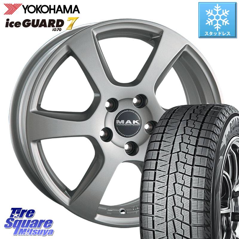 YOKOHAMA R7093 ice GUARD7 IG70 アイスガード スタッドレス ミツヤ 195/65R15阿部商会 MAK VINCI(ヴィンチ) ホイール 15インチ 15X6.0J(VW GOLF7 AU) 43 5穴 112 フォルクスワーゲン ゴルフ7 フォルクスワーゲン ゴルフ8|タイヤスクエアミツヤ