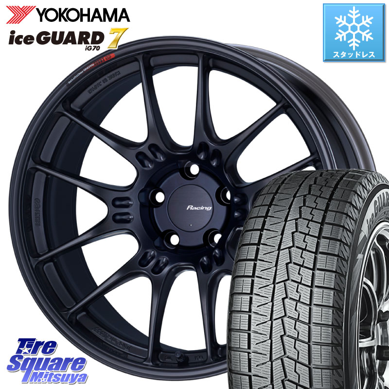 YOKOHAMA R7117 ice GUARD7 IG70 アイスガード スタッドレス ミツヤ 215/60R17 ENKEI エンケイ RACING GTC02 BK ホイール 17インチ 17 X 8.0J +40 5穴 114.3 20系アルファード