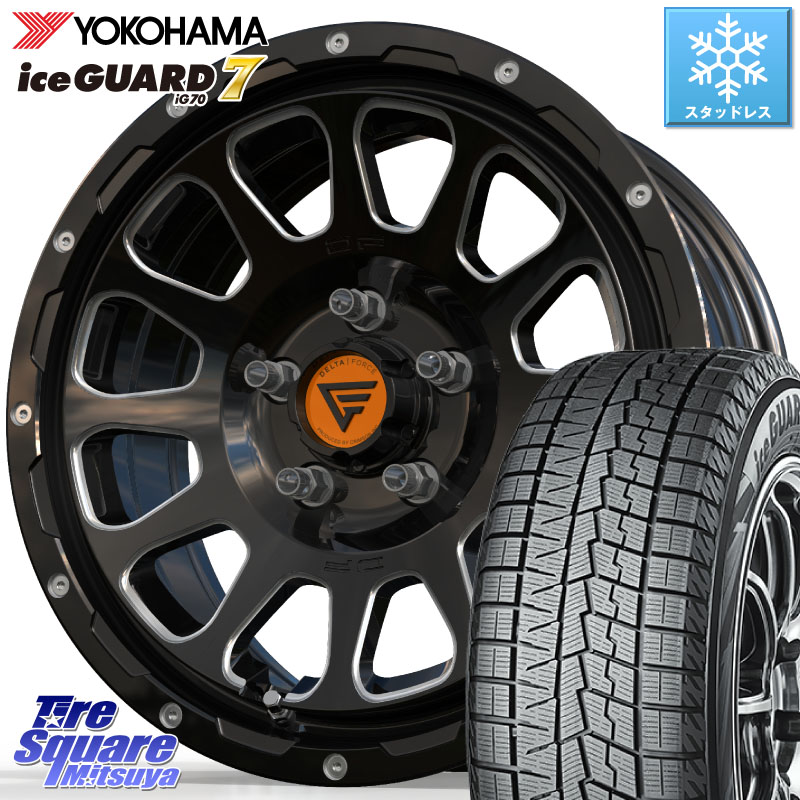 YOKOHAMA R7112 ice GUARD7 IG70 96Q XL アイスガード スタッドレス ミツヤ 205/60R16DELTA FORCE デルタフォース オーバル 16インチ 16X7.0J 35 5穴 114.3 SAI インサイト|タイヤスクエアミツヤ