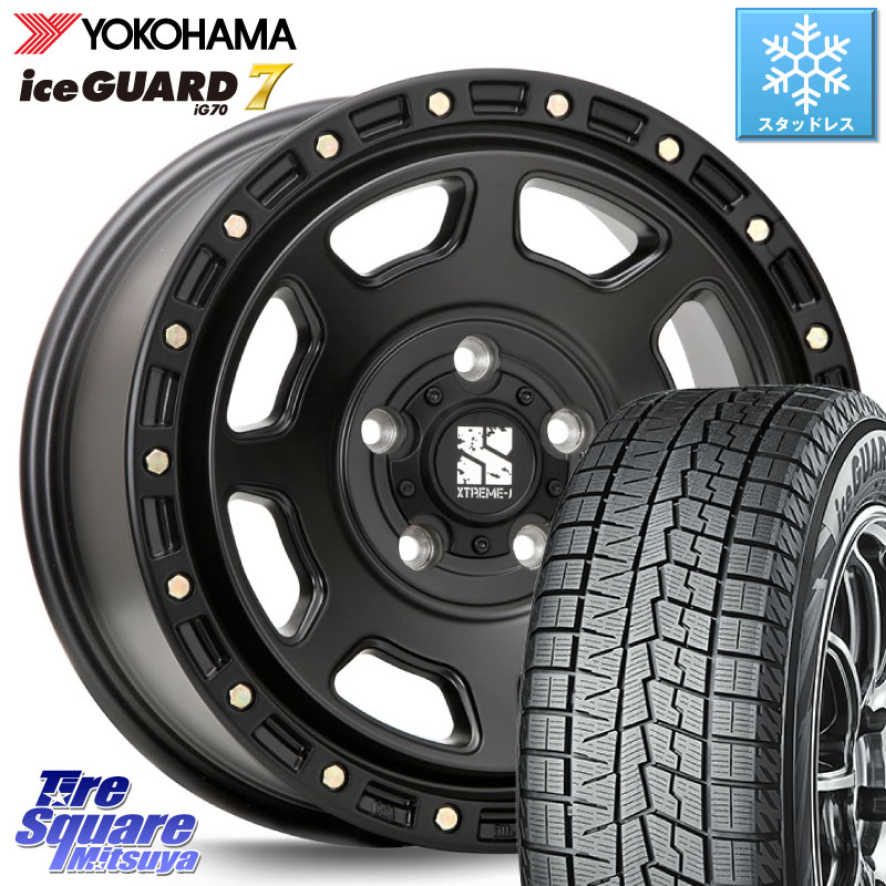 YOKOHAMA R7132 ice GUARD7 IG70 アイスガード スタッドレス ミツヤ 205/65R16 MLJ XJ07 XTREME-J BK 16インチ エクストリームJ 16 X 7.0J +35 5穴 114.3