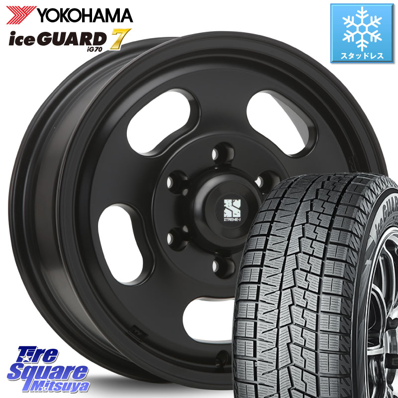 YOKOHAMA R7116 ice GUARD7 IG70 アイスガード スタッドレス ミツヤ 215/65R16 MLJ XTREME-J D SLOT D-SLOT Dスロット サテンブラック ホイール 4本 16インチ 16 X 6.5J +25 6穴 139.7