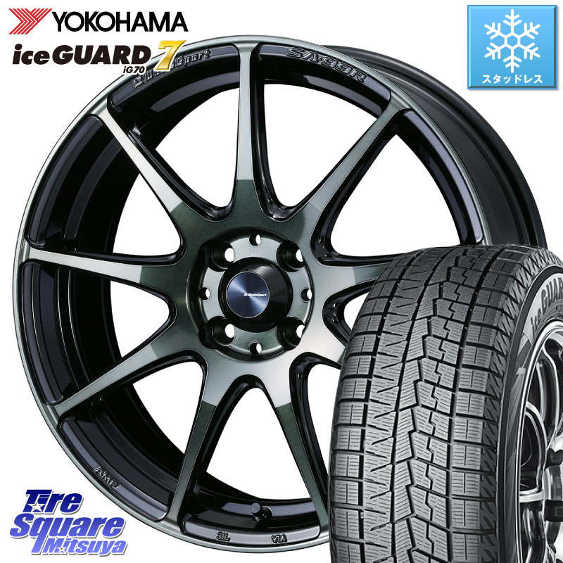 YOKOHAMA R7162 ice GUARD7 IG70 アイスガード スタッドレス ミツヤ 185/60R16 WEDS ウェッズ スポーツ SA99R SA-99R WBC 16インチ 16 X 6.5J +50 4穴 100 E13ノート FITクロスター