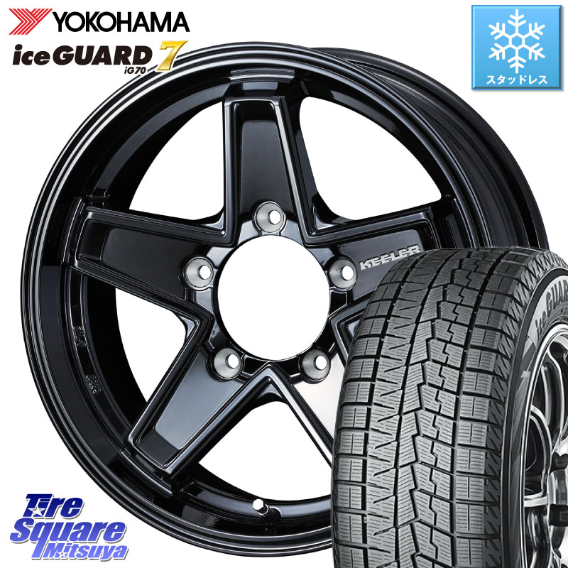 YOKOHAMA R7116 ice GUARD7 IG70 アイスガード スタッドレス ミツヤ 215/65R16 WEDS KEELER TACTICS ブラック ホイール 4本 16インチ キーラー タクティクス 16 X 5.5J +22 5穴 139.7 ジムニー専用(要オーバーフェンダー等)