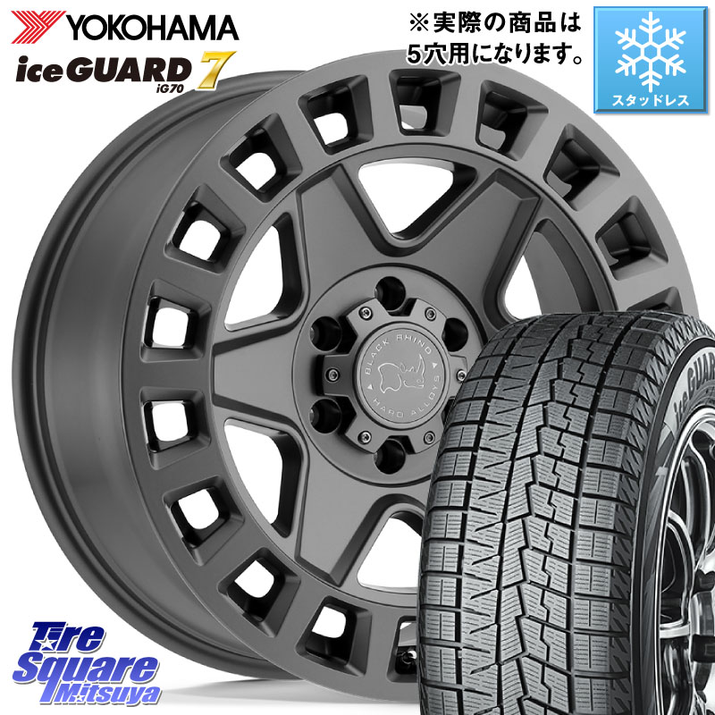 YOKOHAMA R7096 ice GUARD7 IG70 アイスガード スタッドレス ミツヤ 225/65R17 BLACK RHINO YORK ブラックライノ ヨーク GM 17インチ ブラックライノ 17 X 8.0J +35 5穴 114.3