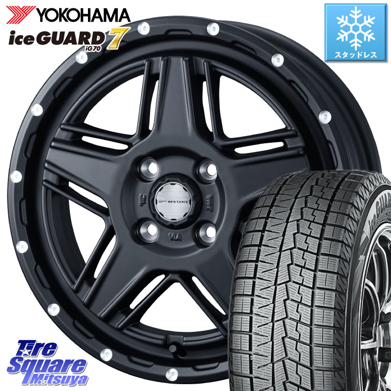 YOKOHAMA R7126 ice GUARD7 IG70 アイスガード スタッドレス ミツヤ 175/70R14 WEDS 40529 マッドヴァンス MUD VANCE 07 BK 14インチ 14 X 4.5J +45 4穴 100 Mx27/37/47Sソリオ・デリカD2