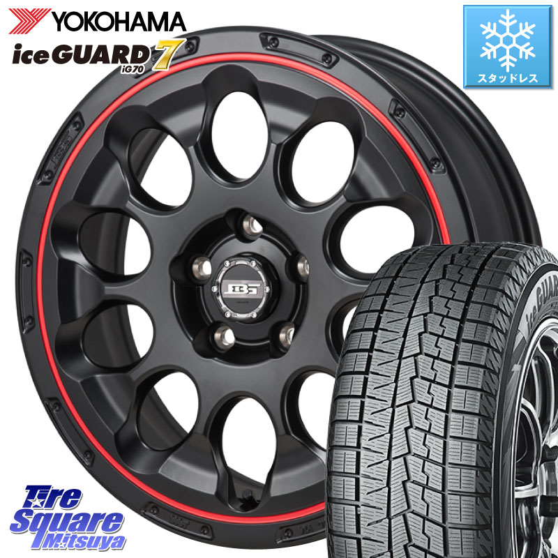YOKOHAMA R7124 ice GUARD7 IG70 アイスガード スタッドレス ミツヤ 195/60R17 Japan三陽 ボトムガルシア CHRONO クロノ BKRED 17 X 7.0J +45 5穴 114.3 60系プリウス