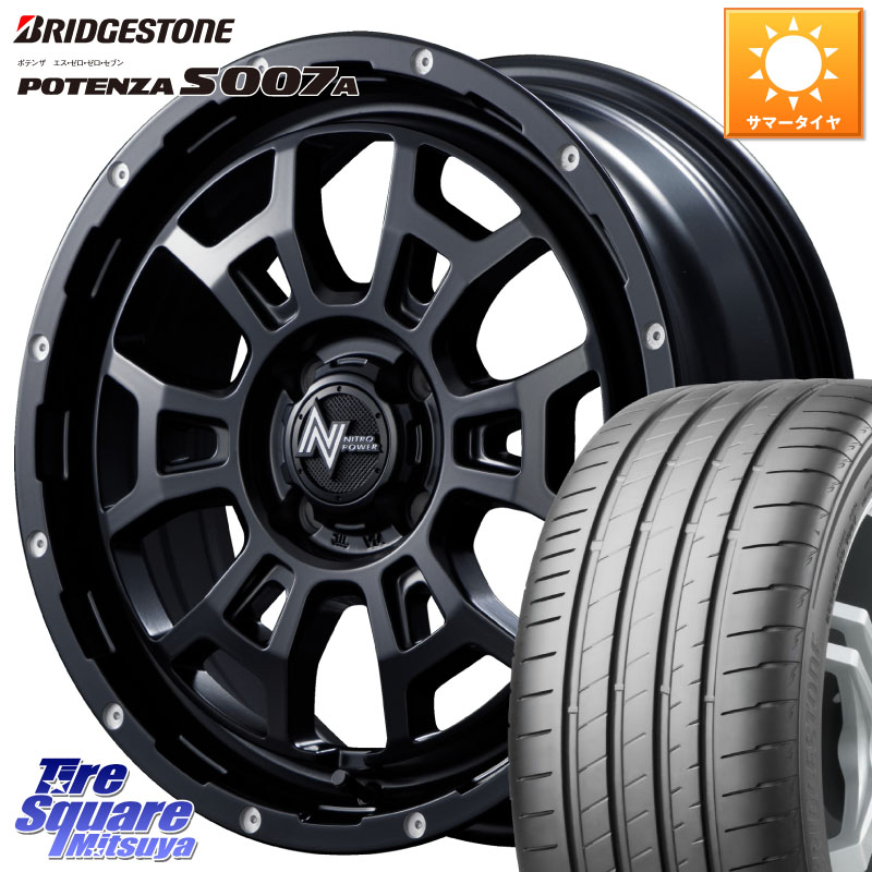 MANARAY NITRO POWER ナイトロパワー H6 SLUG スラッグ 16インチ 16 X 6.0J +40 4穴 100 ブリヂストン POTENZA S007A 在庫● 2025~2026年製【正規品】ポテンザ サマータイヤ 205/55R16 E13オーラ