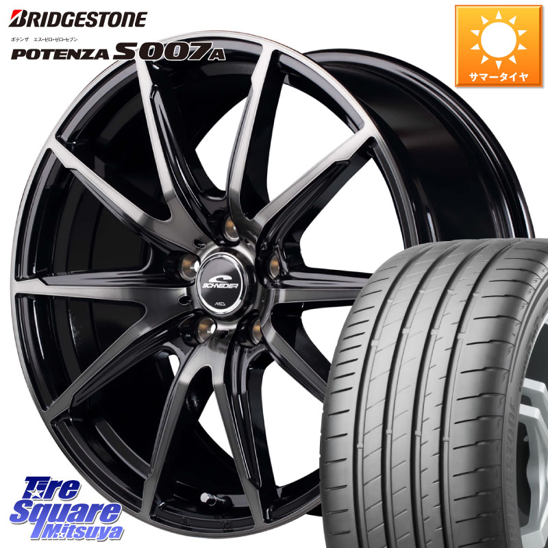 MANARAY MID SCHNEIDER シュナイダー DR-02 18インチ 18 X 8.0J +35 5穴 114.3 ブリヂストン POTENZA ポテンザ S007A 【正規品】 サマータイヤ 235/50R18 30系アルファード 30系ヴェルファイア 20系アルファード