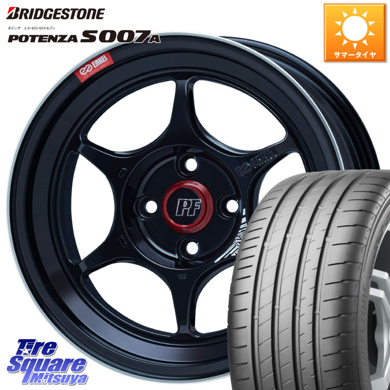 ブリヂストン POTENZA ポテンザ S007A 【正規品】 サマータイヤ 205/50R17ENKEI エンケイ PerformanceLine PF06 BK ホイール 17インチ 17X7.0J 45 4穴 100 E13オーラ|タイヤスクエアミツヤ