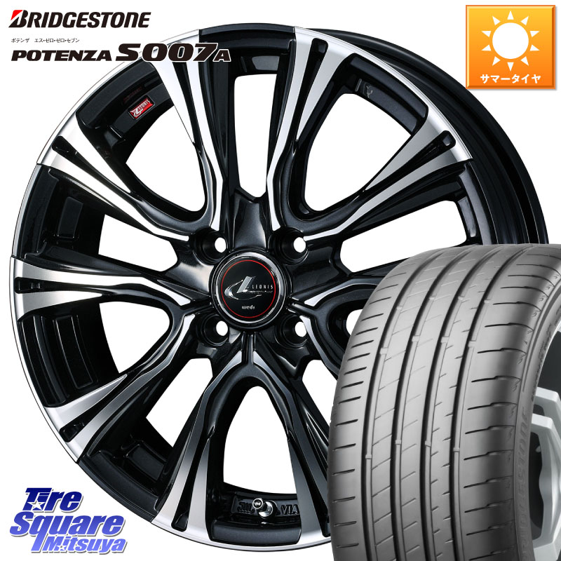 WEDS 41238 LEONIS VR PBMC ウェッズ レオニス ホイール 17インチ 17 X 6.5J +42 4穴 100 ブリヂストン POTENZA ポテンザ S007A 【正規品】 サマータイヤ 205/50R17 E13オーラ