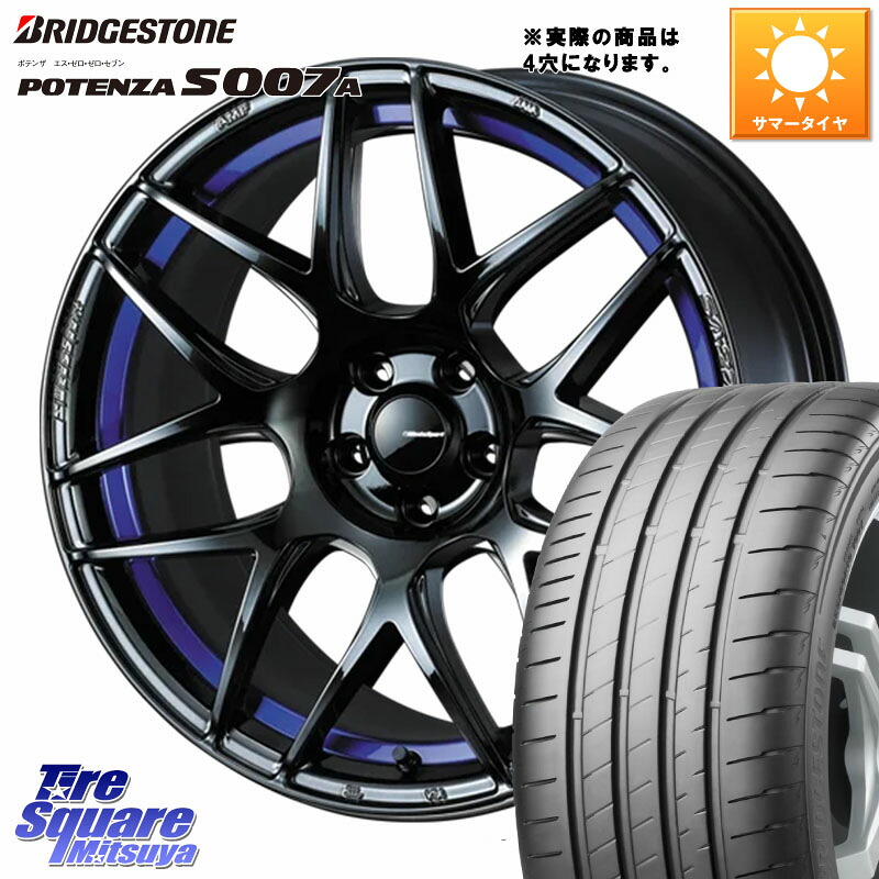 ブリヂストン POTENZA ポテンザ S007A 【正規品】 サマータイヤ 205/50R17WEDS WedsSport SA-27R SA27R ウェッズ スポーツ ホイール 17インチ 17X6.5J 42 4穴 100 E13オーラ｜タイヤスクエアミツヤ