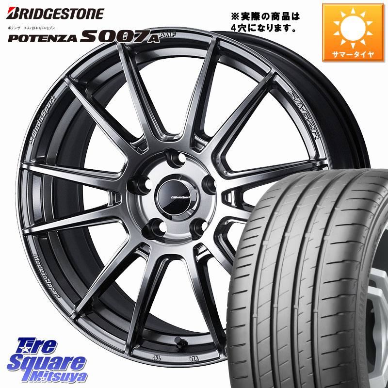 ブリヂストン POTENZA S007A 在庫● 2025~2026年製【正規品】ポテンザ サマータイヤ 205/55R16WEDS WedsSport SA-62R SA62R ウェッズ スポーツ ホイール 16インチ 16X6.5J 42 4穴 100 E13オーラ｜タイヤスクエアミツヤ