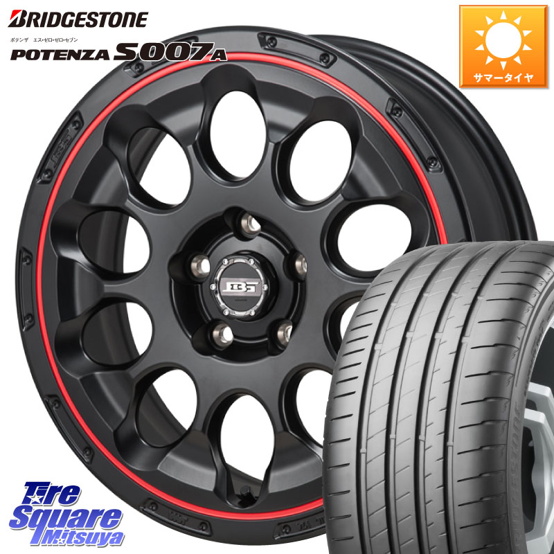 KOSEI BOTTOM GARCIA CHRONO レッドリム ホイール 17インチ 17 X 7.0J +45 5穴 114.3 ブリヂストン POTENZA ポテンザ S007A 【正規品】 サマータイヤ 215/55R17 ヤリスクロス RC系オデッセイ前期