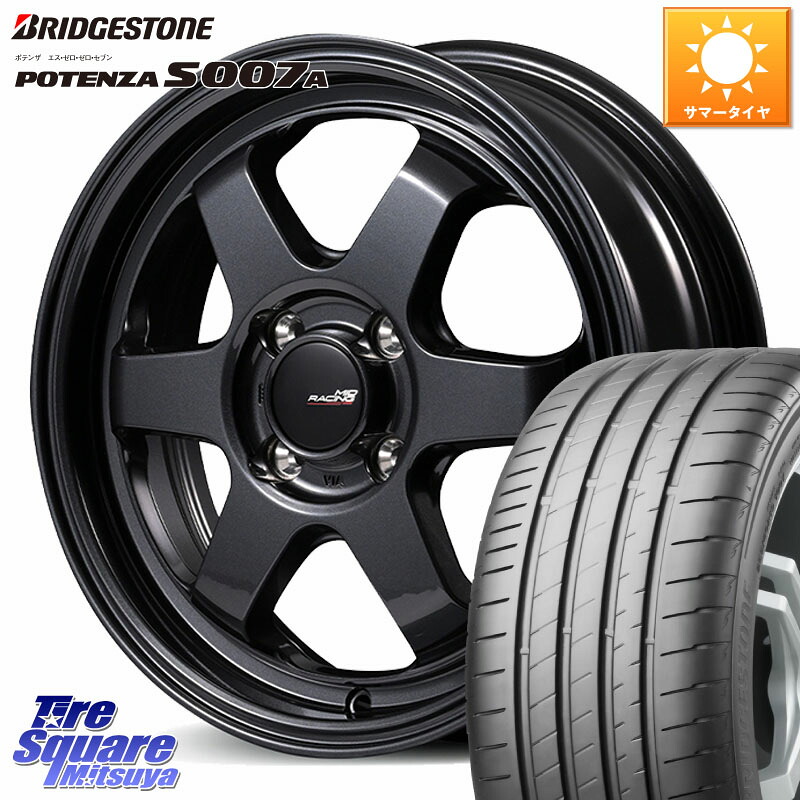 ブリヂストン POTENZA ポテンザ S007A 【正規品】 サマータイヤ 205/40R17MANARAY MID RACING R06 ホイール 17インチ 17X7.5J 42 4穴 100 ロードスター(ローダウン等) ヤリス カスタム前提｜タイヤスクエアミツヤ