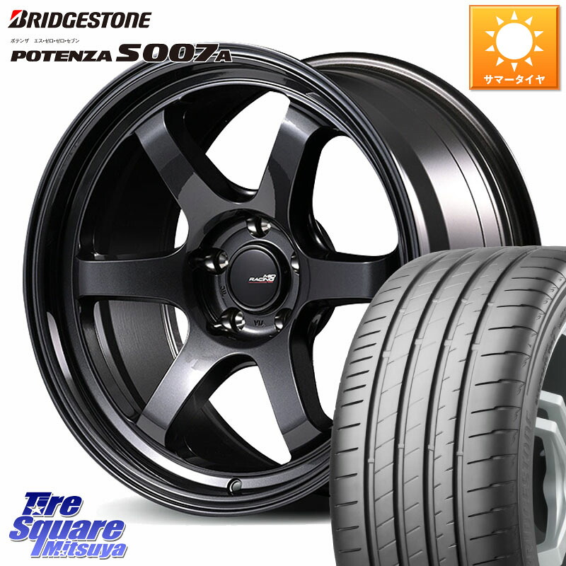 MANARAY MID RACING R06 ホイール 17インチ 17 X 7.0J +48 5穴 114.3 ブリヂストン POTENZA ポテンザ S007A 【正規品】 サマータイヤ 215/55R17 ヤリスクロス CX-3 RC系オデッセイ前期