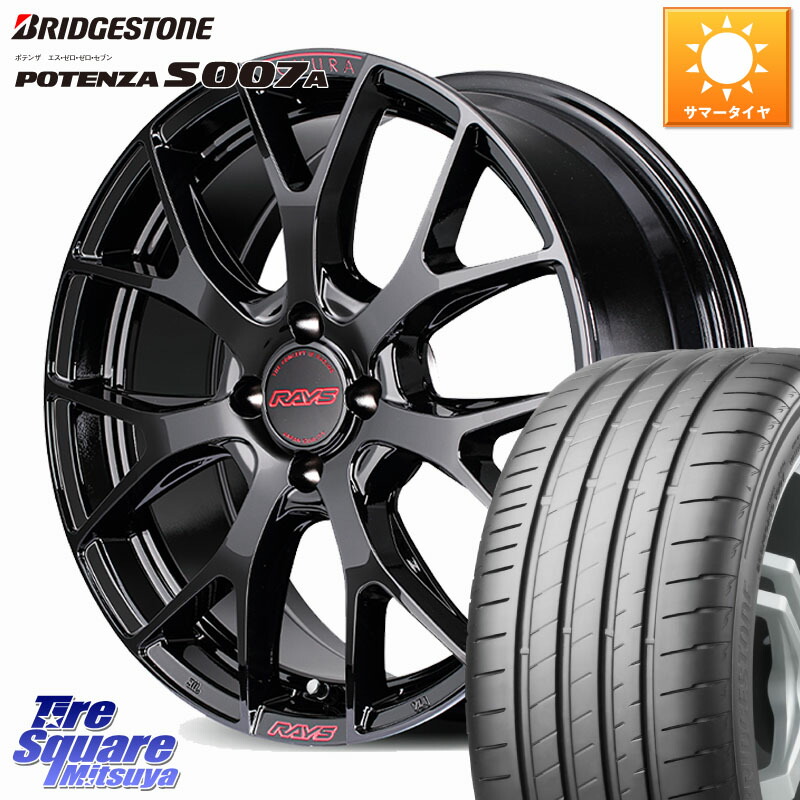 MANARAY RAYS HOMURA 2x7FT spec-M ホイール 17インチ 17 X 7.0J +45 4穴 100 ブリヂストン POTENZA ポテンザ S007A 【正規品】 サマータイヤ 215/40R17