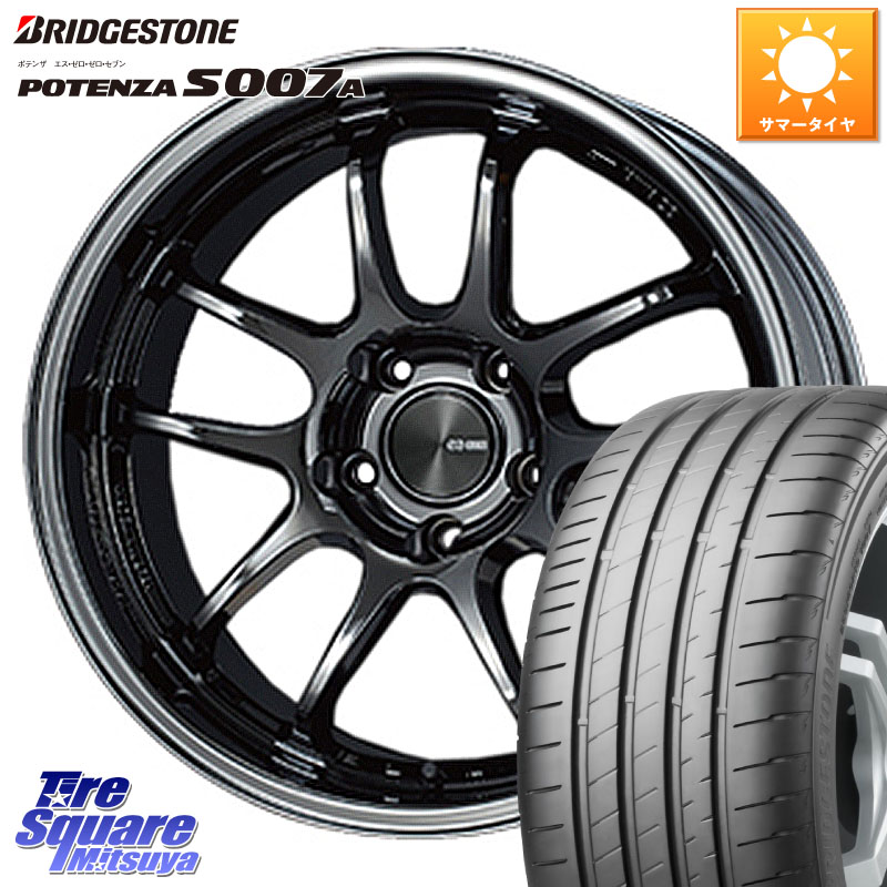 ENKEI エンケイ PerformanceLine PF01 EVO SBK ホイール 18 X 9.0J(VAB 4POT) +45 5穴 114.3 ブリヂストン POTENZA ポテンザ S007A 【正規品】 サマータイヤ 245/40R18