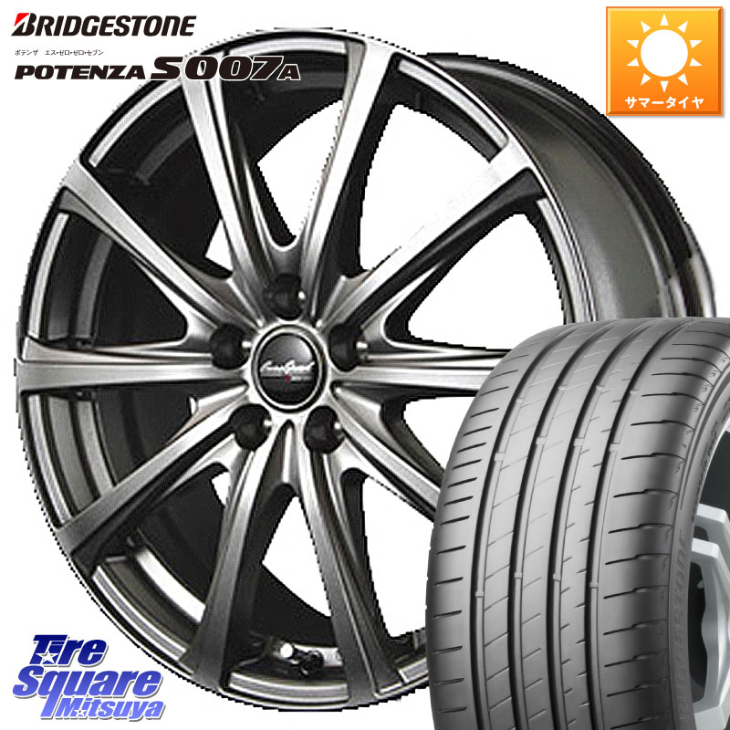 ブリヂストン POTENZA ポテンザ S007A 【正規品】 サマータイヤ 215/55R17MANARAY MID EuroSpeed ユーロスピード V25 ホイール 17インチ 17X7.0J 38 5穴 114.3 70系カムリ ジューク JUKE 日産 ステージア 日産 マークXジオ HS レクサス ティアナ 日産 カムリ スカイラ｜タイヤスクエアミツヤ