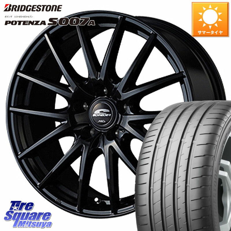 MANARAY MID SCHNEIDER SQ27 ブラック ホイール 17インチ 17 X 7.0J +38 5穴 114.3 ブリヂストン POTENZA ポテンザ S007A 【正規品】 サマータイヤ 215/45R17