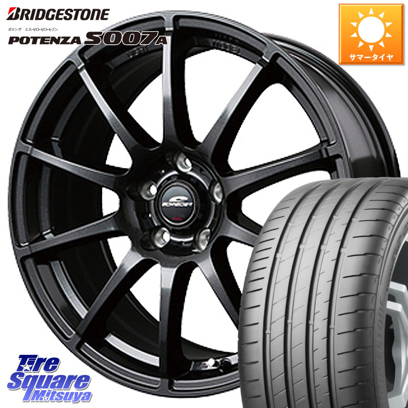 ブリヂストン POTENZA ポテンザ S007A 【正規品】 サマータイヤ 225/55R17MANARAY MID SCHNEIDER StaG スタッグ ガンメタ ホイール 17インチ 17X7.0J 38 5穴 114.3 10系アルファード スカイラインセダン 日産 シーマ 日産 フーガ FUGA 日産|タイヤスクエアミツヤ