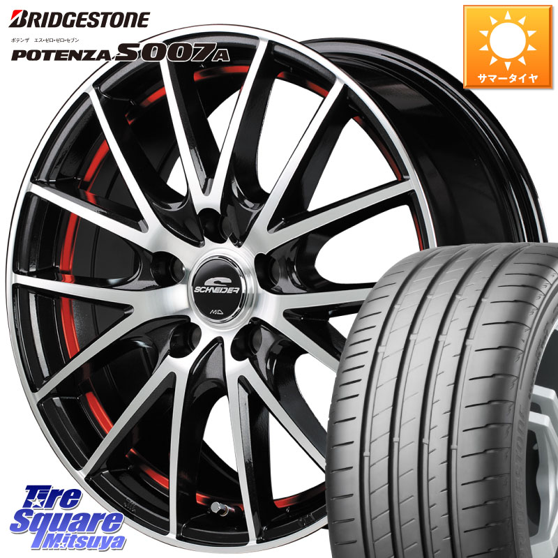 ブリヂストン POTENZA ポテンザ S007A 【正規品】 サマータイヤ 215/45R17MANARAY MID SCHNEIDER シュナイダー RX27 RX-27 ホイール 17インチ 17X7.0J 38 5穴 114.3 リーフ LEAF 日産 ブレイド オーリス カローラルミオン|タイヤスクエアミツヤ