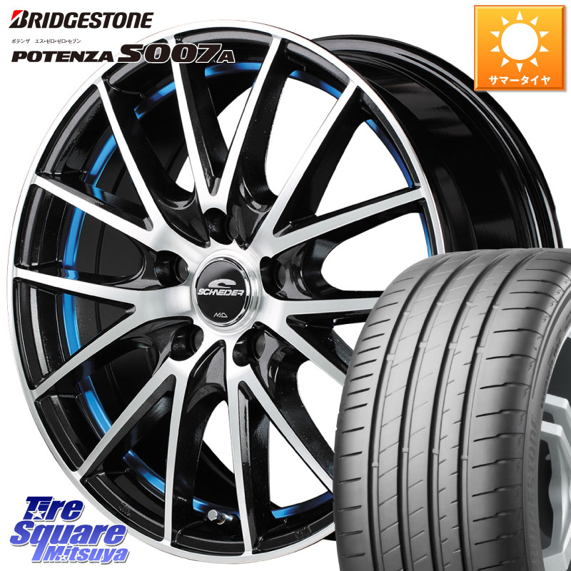 MANARAY MID SCHNEIDER シュナイダー RX27 RX-27 ホイール 4本 17インチ 17 X 7.0J +48 5穴 114.3 ブリヂストン POTENZA ポテンザ S007A 【正規品】 サマータイヤ 205/50R17 C27セレナ GU系インプレッサ フロンクス