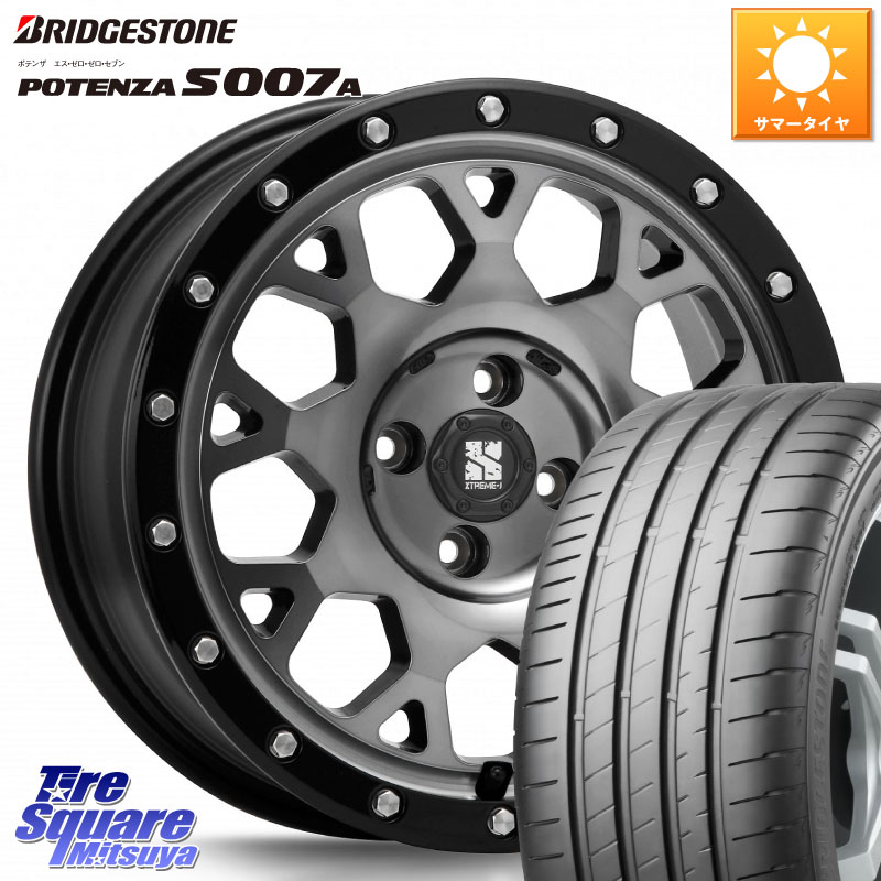 ブリヂストン POTENZA S007A 在庫● 2025~2026年製【正規品】ポテンザ サマータイヤ 205/55R16MLJ XJ04 XTREME-J エクストリームJ ホイール 16インチ 16X6.5J 38 4穴 100 E13オーラ MAZDA2｜タイヤスクエアミツヤ