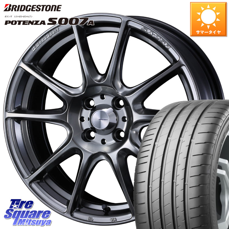 ブリヂストン POTENZA S007A 在庫● 2025~2026年製【正規品】ポテンザ サマータイヤ 205/55R16WEDS WedsSport SA-25R SA25R ウェッズ スポーツ ホイール 16インチ 16X6.5J 50 4穴 100 アクア|タイヤスクエアミツヤ